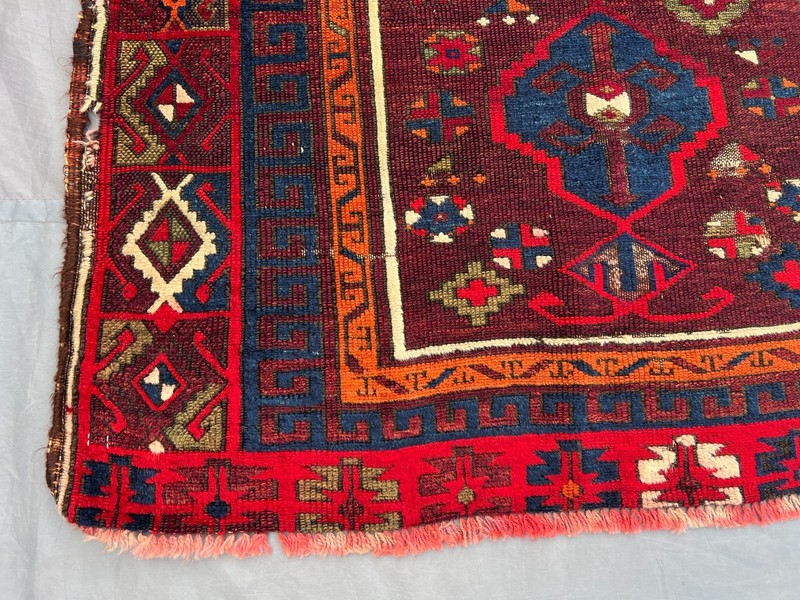 3'1 x 4 ft Antique Turkish Hand Knotted Prayer Rug Tribal Geometric Wool Carpet gallery