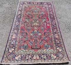 Attractive Antique Oriental Rug. 211cm X 136cm.