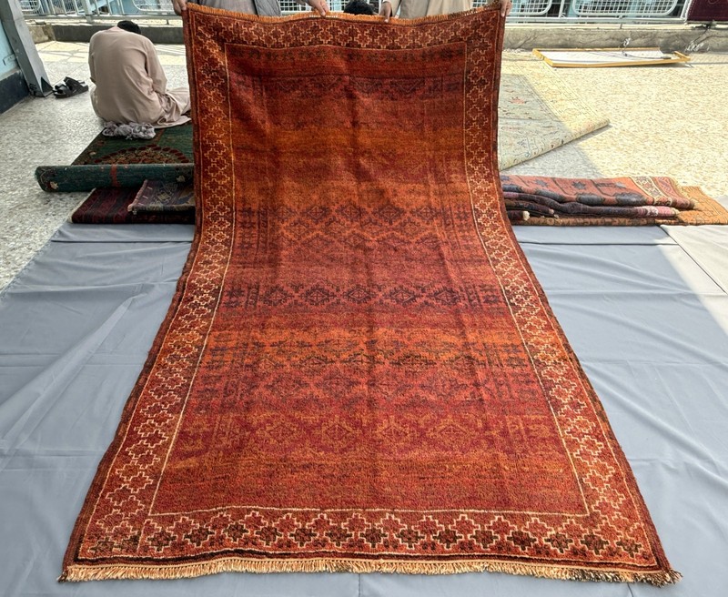 Antique Afghan Baluchi Area Rug 5x9 Orange Handmade Persian Style Tribal Carpet gallery