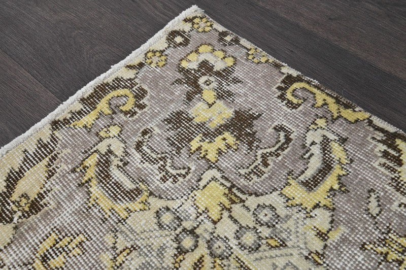 Vintage Turkish Runner Rug 2x10ft Wool Anatolian Handmade Hallway Oushak BEIGE gallery