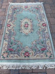 Stunning New Handmade Floral Chinese Aubusson Accent Rug, Plush Pile, 4’x6′.