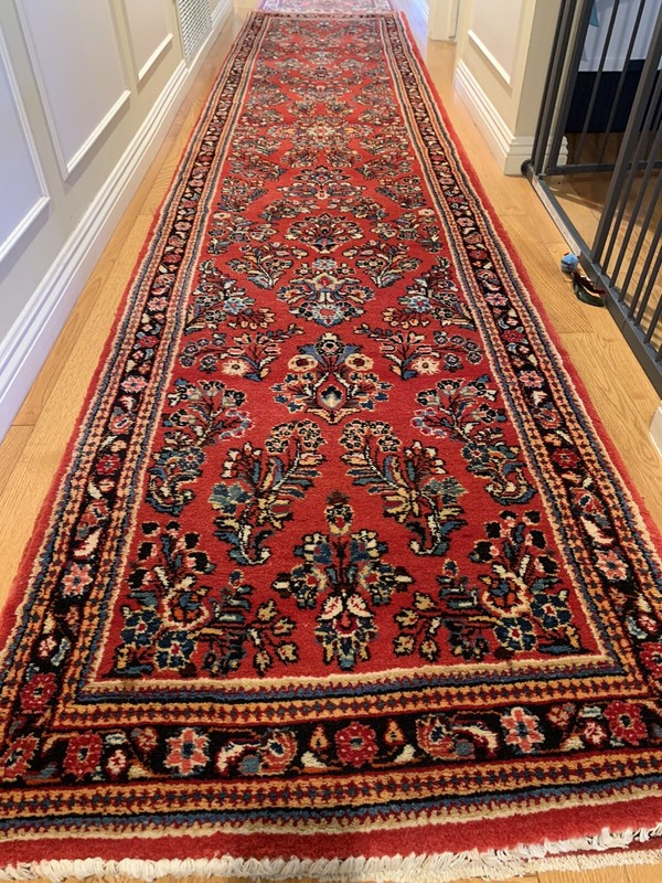 Authentic Vintage Red Saroukk Runner 3 X 13 Full Pile Excellent Condition Tags gallery