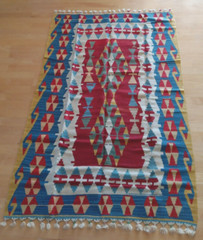 Authentic Hand Woven Vtg Turkish Kilim Wool Area Rug 43″x68″ Veg Dyes Never Used