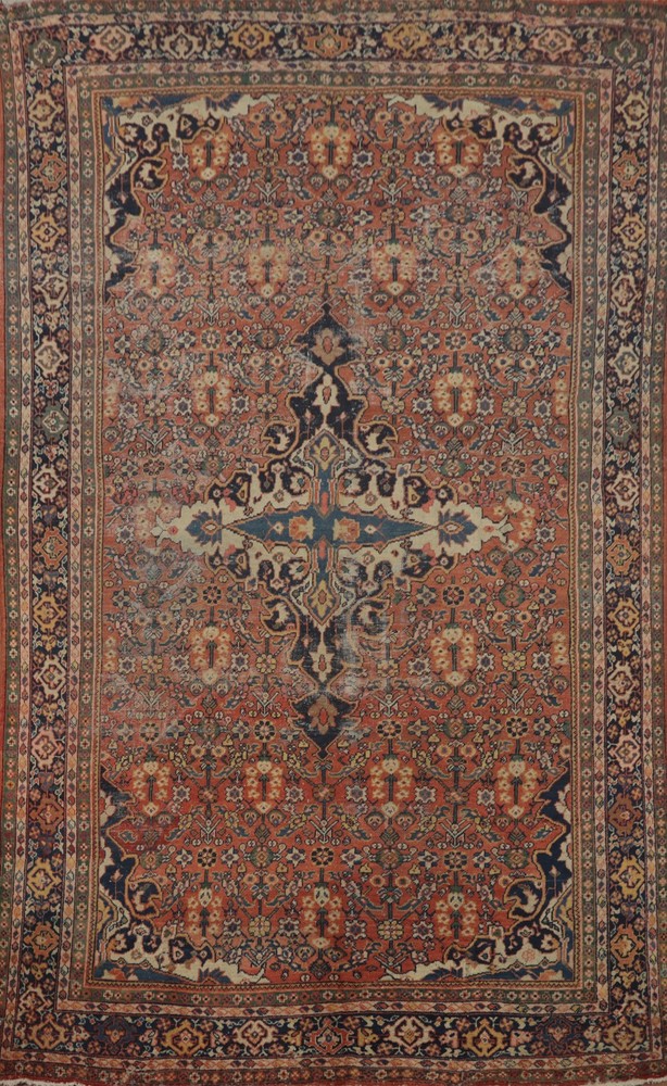 Pre-1900 Vegetable Dye Traditional Handmade Room Size Rug Antique Carpet 8x12