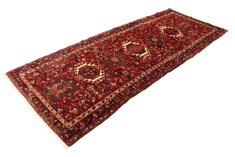 Vintage Karajeh Oriental Runner Rug Red Geometric Design Kitchen Carpet 4X11 ft gallery