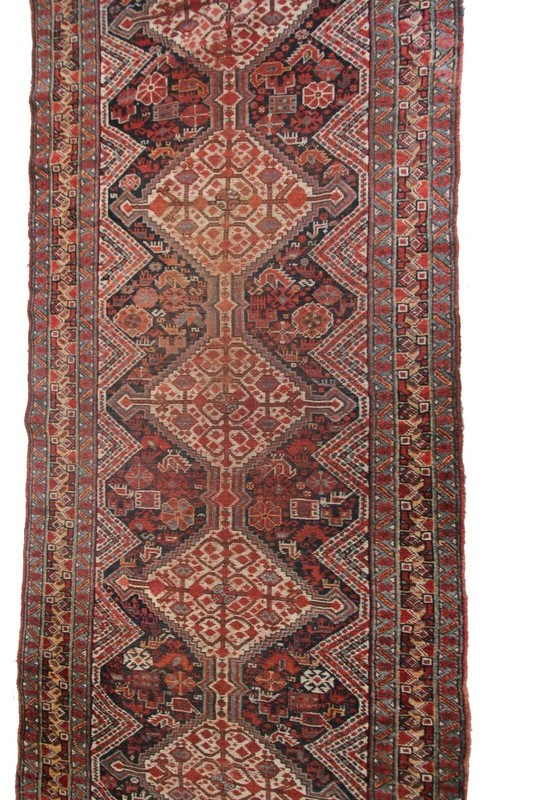3x10 Rare Antique Handmade Wool Runner Red Tribal Geometric Shabby Chic Rug gallery