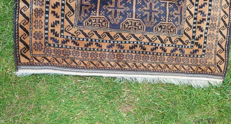 Vintage wool Afghan Balouch rug. Approximate size: 200 x 110cm gallery