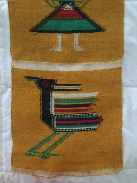 Vintage Peruvian Hand Woven and Hand Made - Wool Hanging Tapestry   gallery