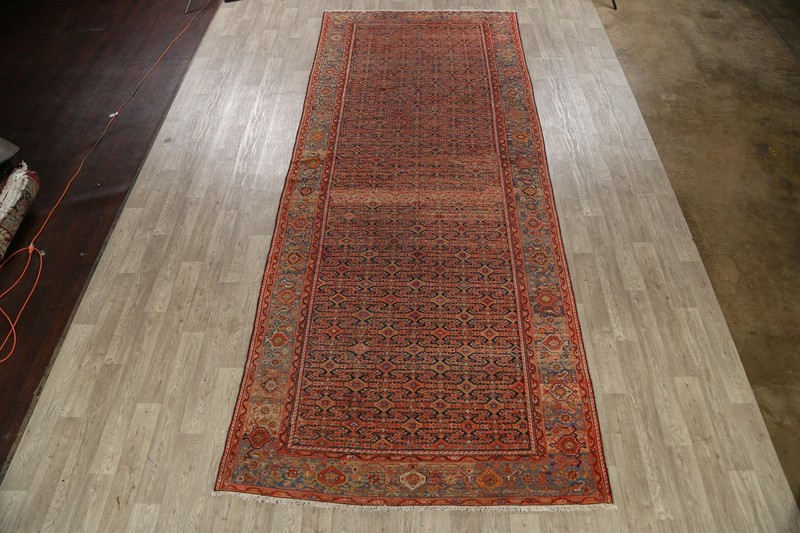 Antique Pre-1900 Geometric Malayer Runner Rug Vegetable Dye Hand-Knotted 6x16 ft gallery