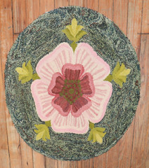 Antique American Hook Hooked Round Rug Size 2′