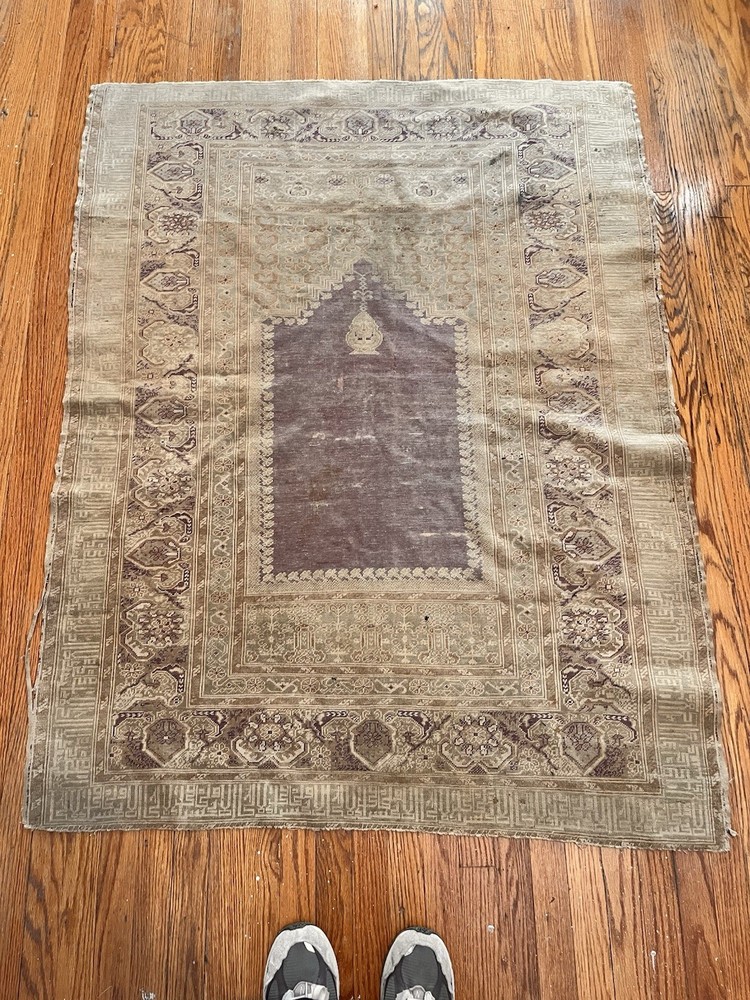 Antique Turkish Anatolian Hand Knotted 4’ x 6’ Wool Rug