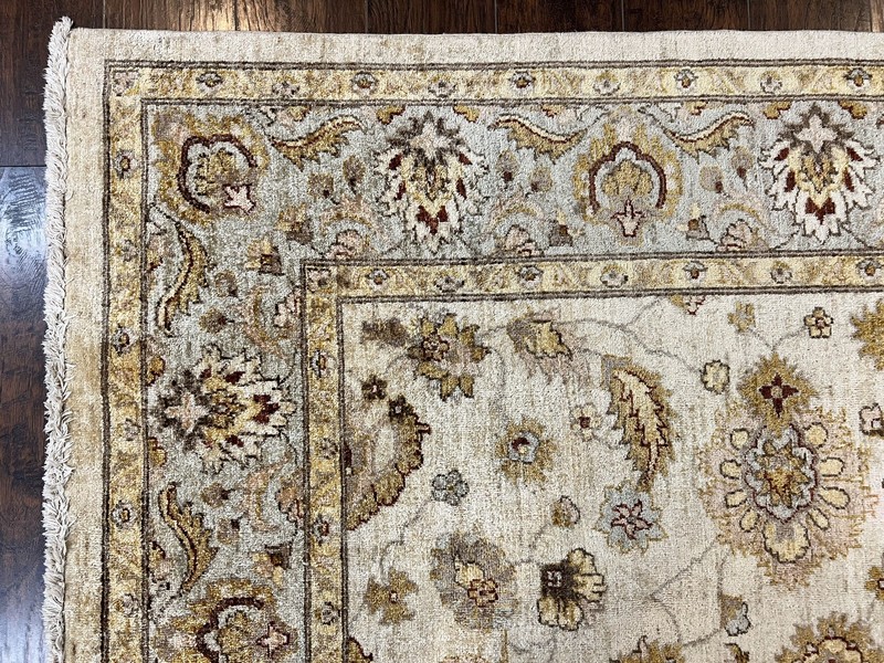Peshawar Rug 8x10 Oushak Carpet Floral Handmade Farmhouse Rug Neutral Colors gallery