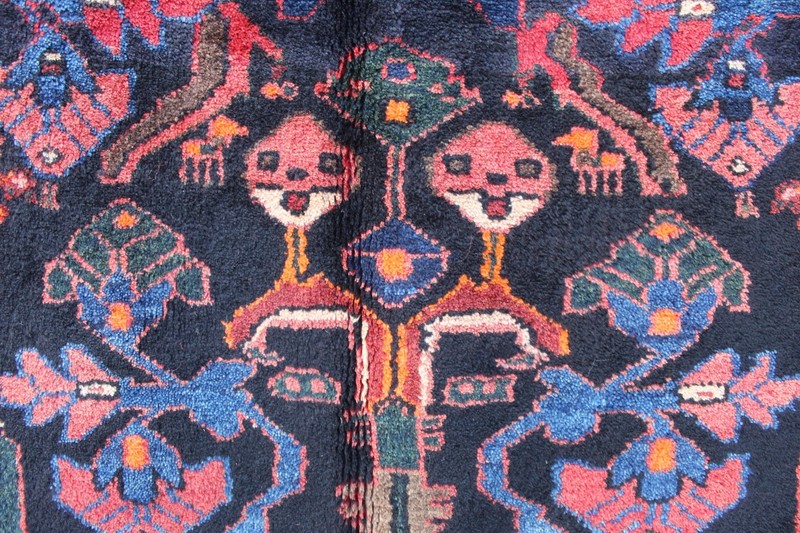 Vintage Traditional HandMade Turkish Oriental Black Wool Long Rug Runner 332x111 gallery