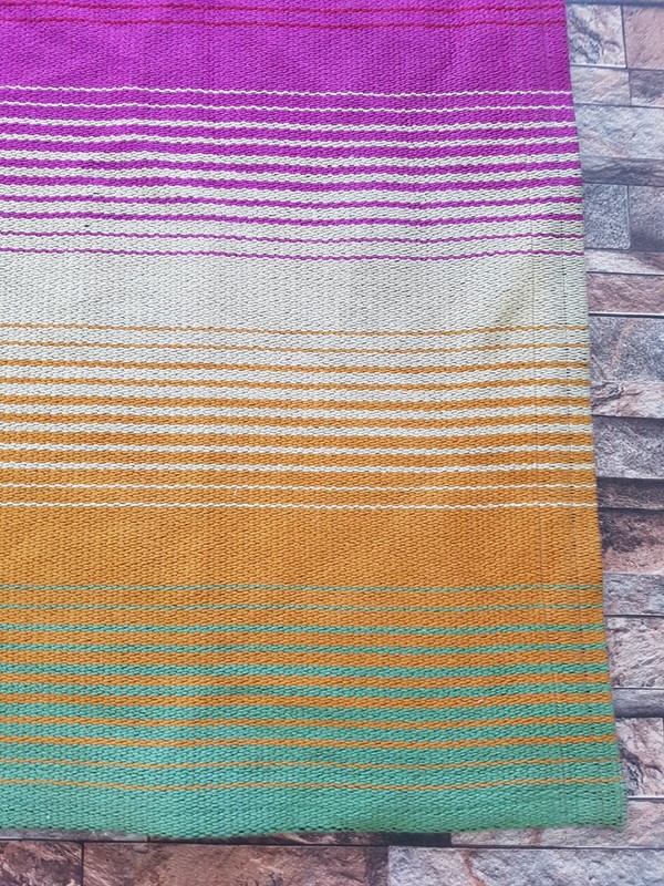 Vintage Handmade Traditional Mexican Colorful Kilim Floor Rug Carpet 195x129 cm gallery