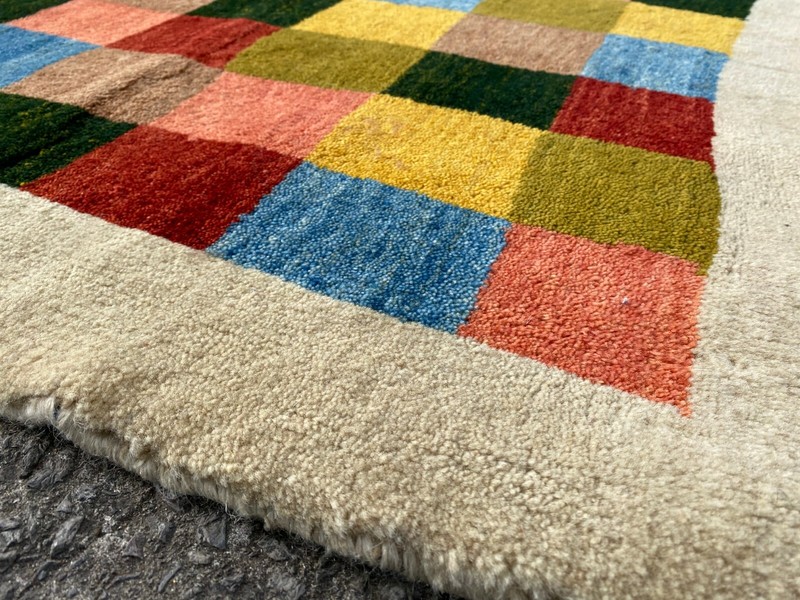 FINE WOOL GABBEH RUG HAND MADE THICK PERSIAN WOOL CARPET CLEANED 5'1" X 2'10 gallery