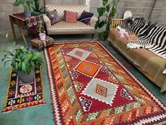Vintage Qasgai Kilim 278×160 cm Wool Kelim Rug Large Red, Green, Pink, Colorful