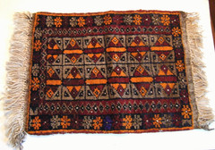 Small Antique Afgan Rug 18″ x 24″ Handmade All Wool Balouch Ethnic Kilim