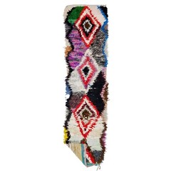 Moroccan Handmade Vintage Berber Rug 2’3×6’7 Geometric Multicolor Cotton Carpet