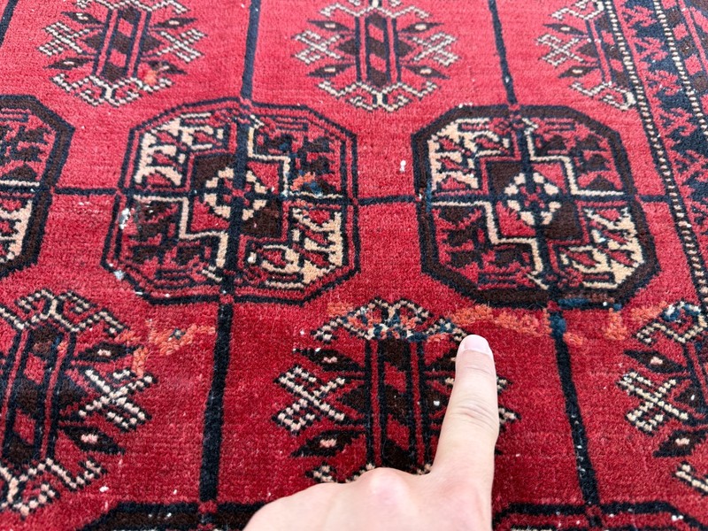 1960s Antique Afghan Bokhara Rug 4x6 Hand Knotted Persian Style Oriental Carpet gallery
