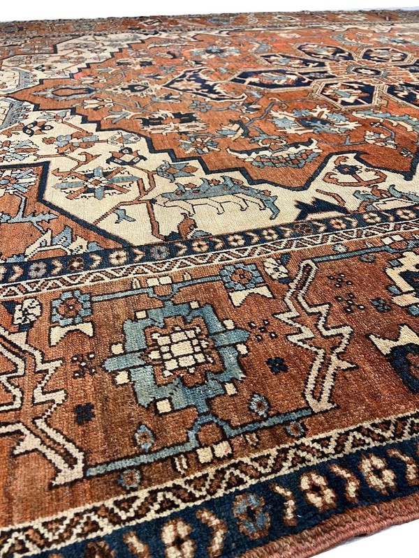 Rust Color Antique Hand-Knotted Wool Rug 10' X 13' gallery