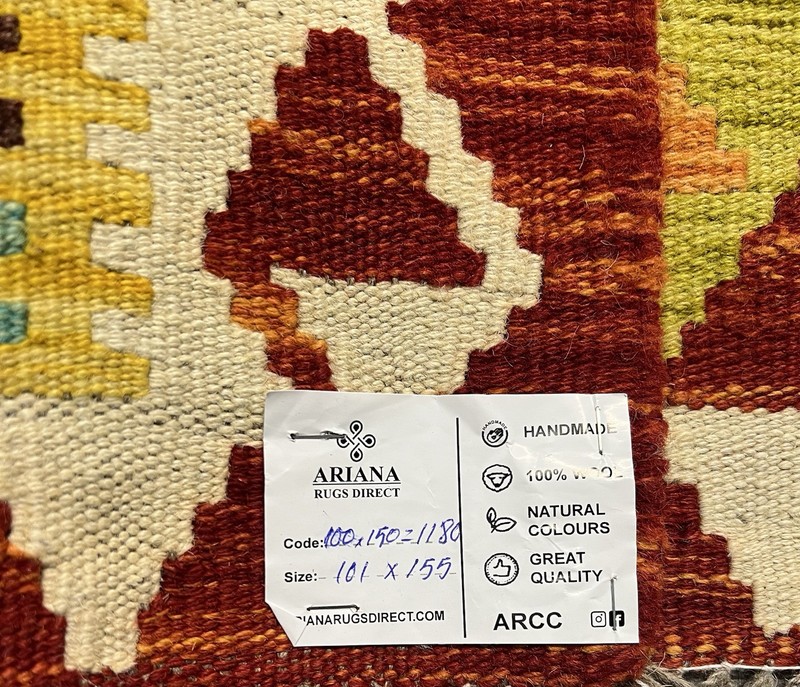 Vintage Kilim Traditional Hand Made Oriental Wool Kilim 5ftx3.2ft 155cmx101cm gallery