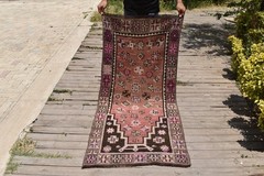 Turkish 2×5 Rug Handwoven Kars Carpet 82x176cm Natural Wool Oriental Multicolor
