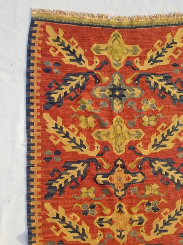 Vintage Traditional Handcrafted Turkish Kilim Runner Rug for Home Décor 288x74cm gallery