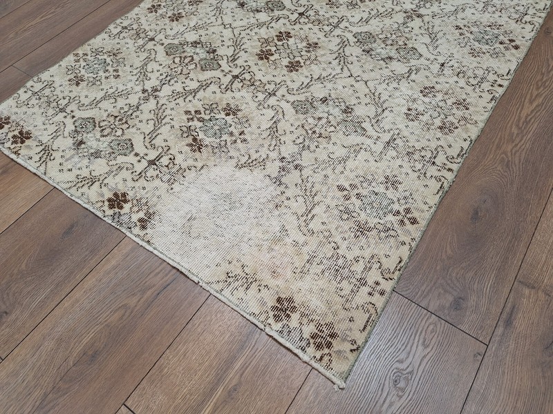 Beige Rug, Living Room Rug, Handmade Area Rug, Office Rug 3.8 x 6.9 Ft gallery