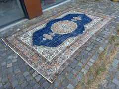 VINTAGE LARGE RUG, HANDMADE WOOL RUG, BOHEMIAN RUG, CARPET | 6,8 x 10,2 ft