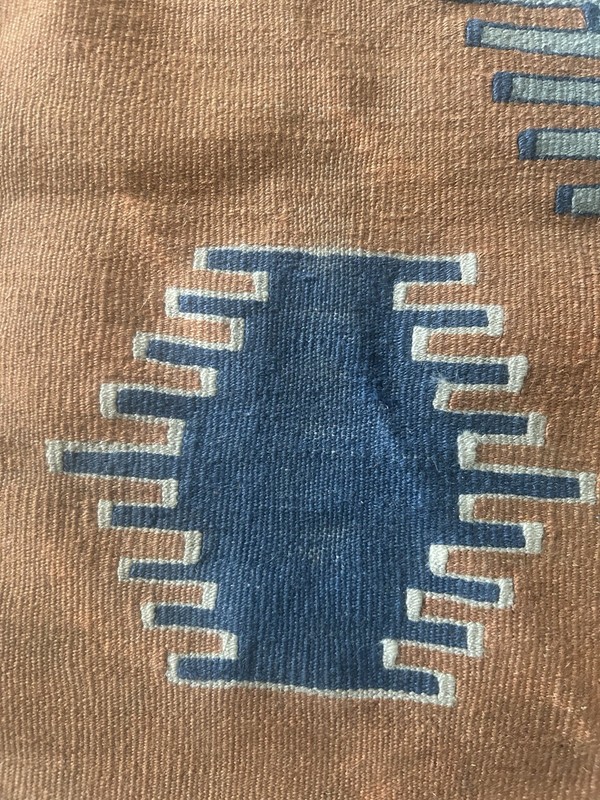 Vintage Handwoven Anatolian Kilim Rug 40x31 Tribal Geometric Flat Weave gallery