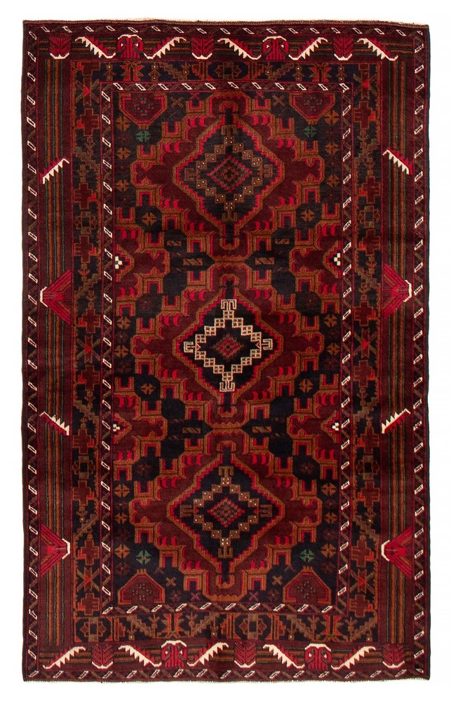 Vintage Hand-Knotted Area Rug 3'7" x 6'0" Traditional Wool Carpet