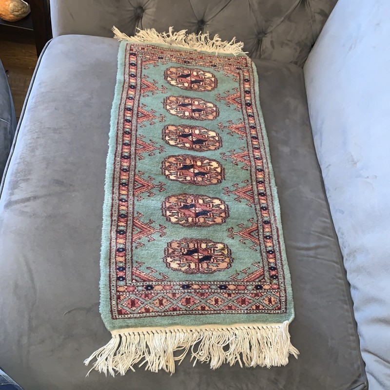 Vintage Handmade Persian/ Turkish/Afghan? Prayer Rug. 64cm x 32cm gallery