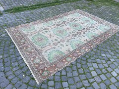Bohemian Large Rug, Turkish Vintage Rug, Handmade Wool Rug, 6,5 x 10, ft