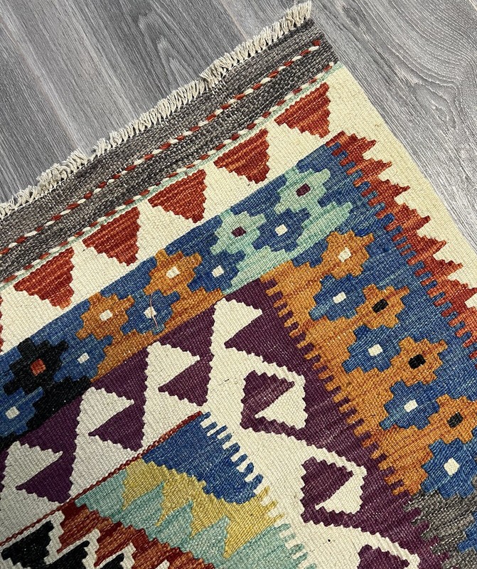Vintage Kilim Traditional Hand Made Oriental Wool Kilim 5ftx3.2ft 162cmx104cm gallery