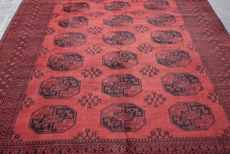 Afghan Antique Ersari Rug 7x9 ft Hand Knotted Wool Vintage Oriental Turkmen Rug gallery