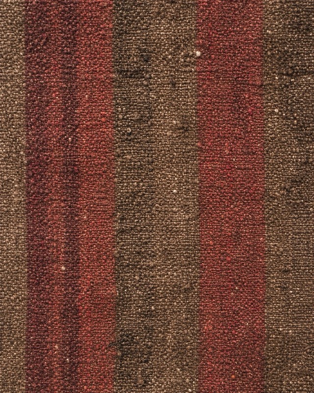 Vintage Afghan Wool Silk Kilim Rug Mat Handmade Tribal Striped Brown Red 20x21 gallery