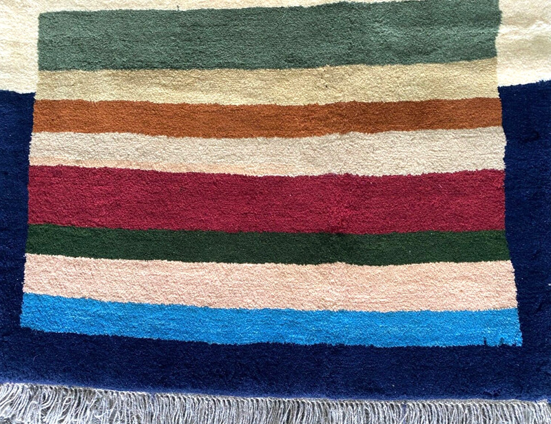 FINE WOOL GABBEH RUG HAND MADE THICK EASTERN WOOL CARPET CLEAN 5'1" X 2'10 gallery