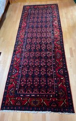 Vintage Oriental Carpet/Runner 100%Wool 10’4″ x 3’9″ Hand Knotted Vibrant Colors
