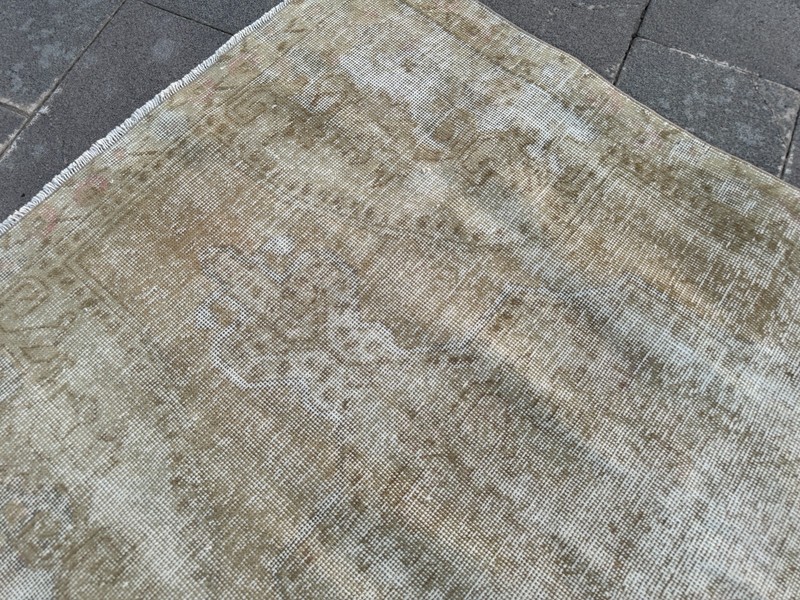 Vintage Turkish Oushak Rug 4.4x7.2 Neutral Ivory Beige Living Room Area Rug gallery