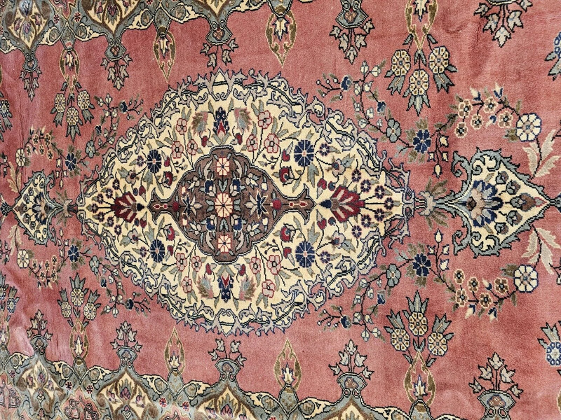 Exquisite Vintage 1950's Natural Dye Wool Pile High-End Hereke Rug 7x10ft gallery