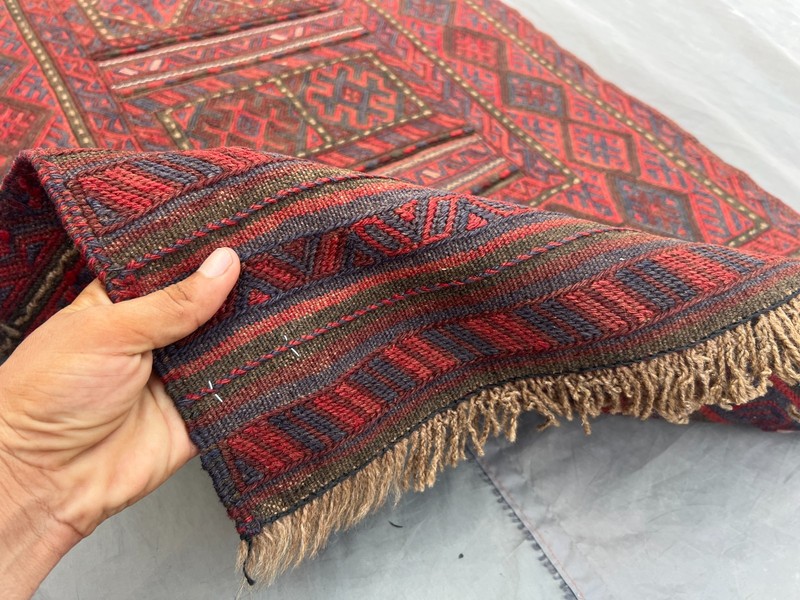 2'5 x 9'4 ft Vintage Afghan Baluchi Flat Weave Runner Rug Handmade Tribal Carpet gallery