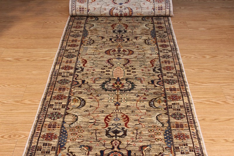 20 FT LONG HALL RUNNER Handmade Fine Quality Made of Natural Wool Natural Dyes gallery