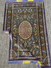 Handmade 100% Silk Classic Shah Abbasi Floral Area Rug 3×5 Ft High Knot KPSI 729