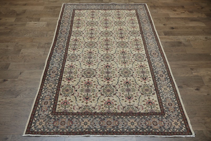 Vintage Inspired Area Rug 6x10 Ft Hand-Knotted Floral Turkish Wool Carpet gallery