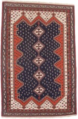 Flat-Weave Kilim Wool Area Rug 4X7 ft Tribal Pictorial Boho Oriental Carpet