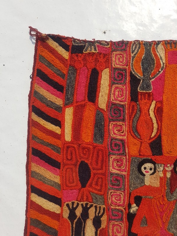 Vintage Traditional Handcrafted Lovely Embroidery Rug for Home Décor 86x48 cm gallery
