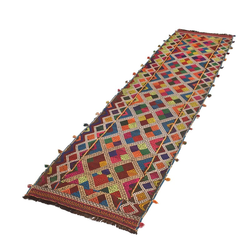 Handmade Persian Style Hallway Runner Vintage Oriental Carpet 8.5x2.2ft gallery
