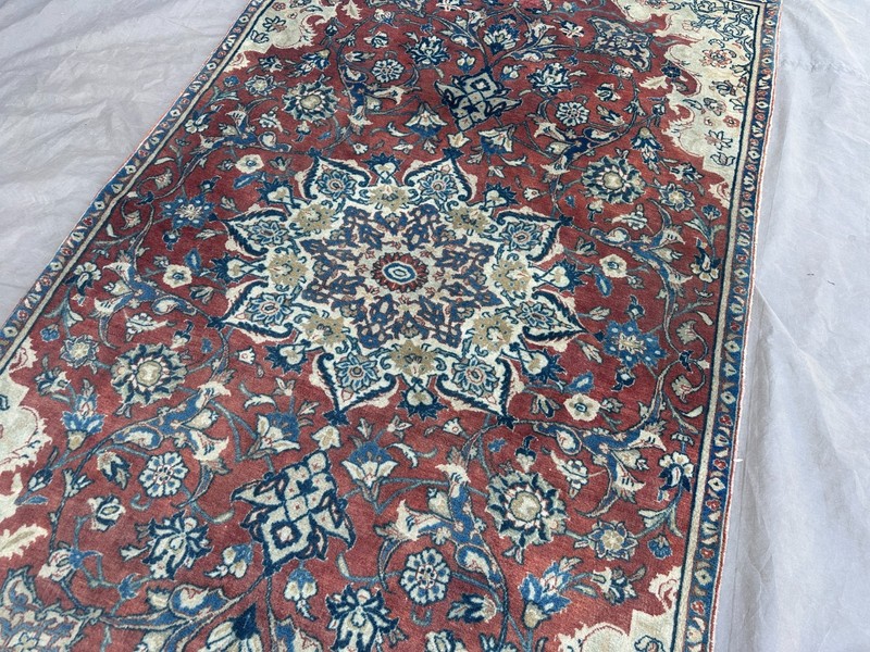 Turkish Inspired Caucasian Rug 4x6 Hand Knotted Medallion Tribal Farmhouse Rug gallery