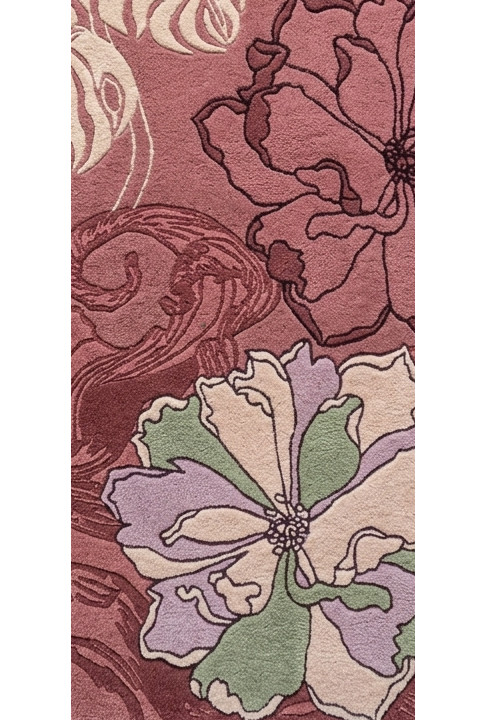 pink floral rug botanical rug modern floral rug dusty rose rug feminine area rug gallery