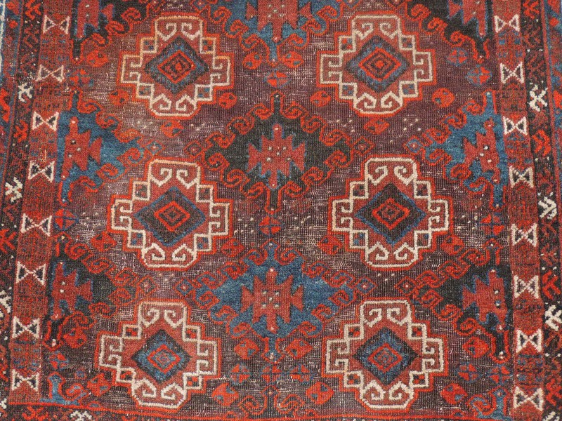 3x6ft. Handmade Antique Turkoman Bokharra Wool Runner gallery
